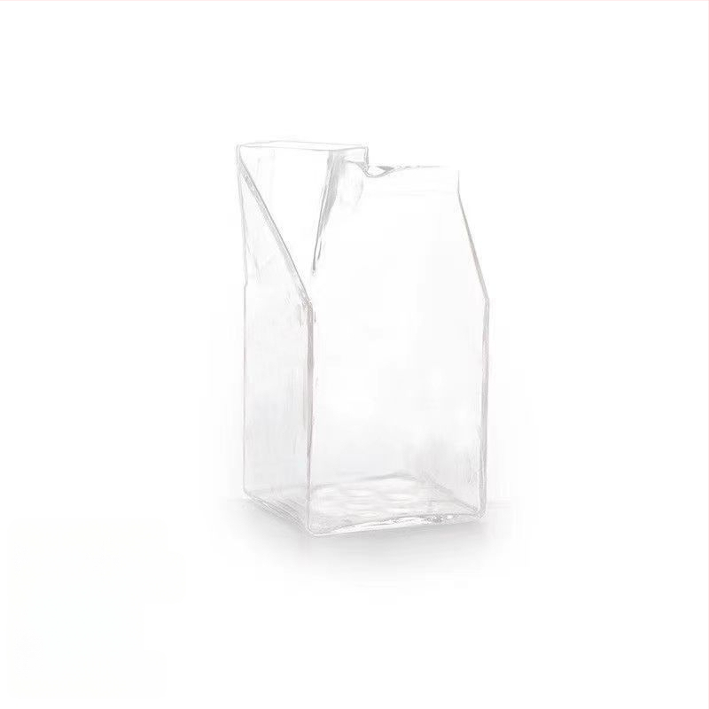 Kreatív, nagyméretű, tejesdobozos üveg japán négyzet alakú, hőálló reggelizőpohár gyümölcslé robbanások