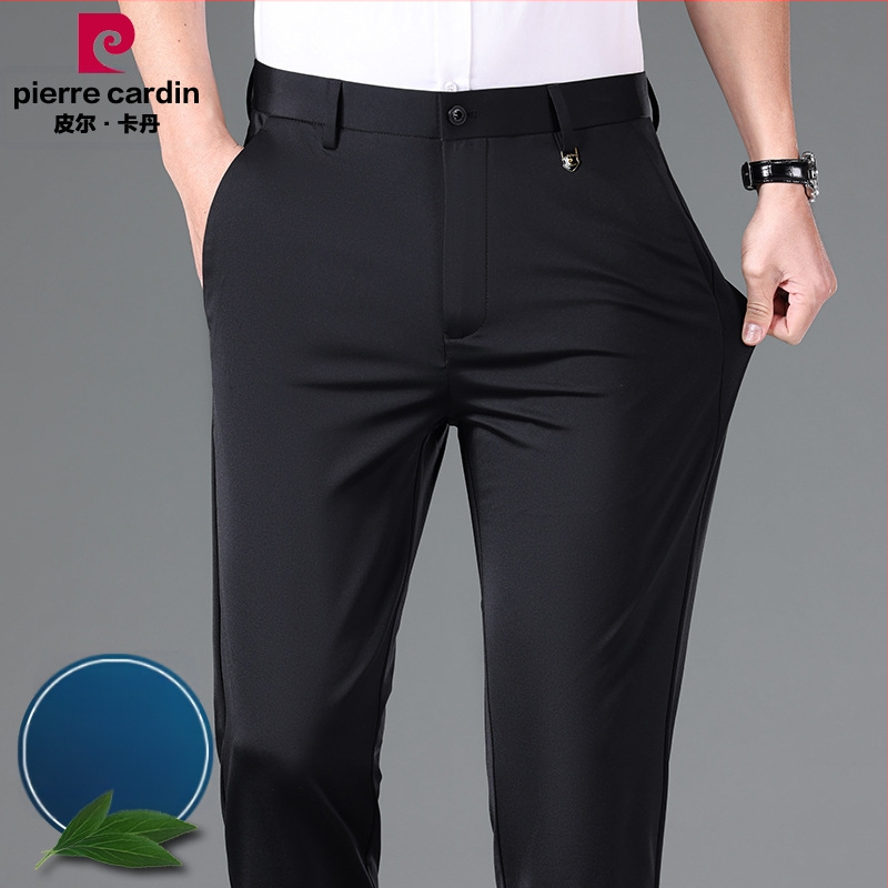 Pierre Cardin luxus eperfa selyemnadrág, nyári jégselyem vékony nadrág, laza, egyenes szabású férfi nadrág, üzleti lezser nadrág