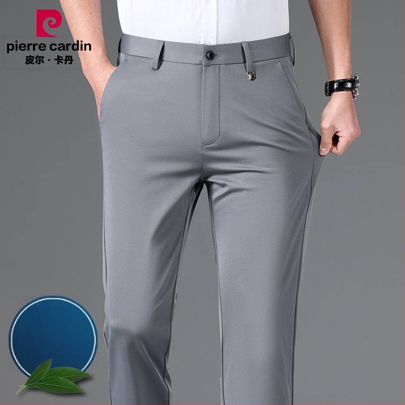 Pierre Cardin luxus eperfa selyemnadrág, nyári jégselyem vékony nadrág, laza, egyenes szabású férfi nadrág, üzleti lezser nadrág