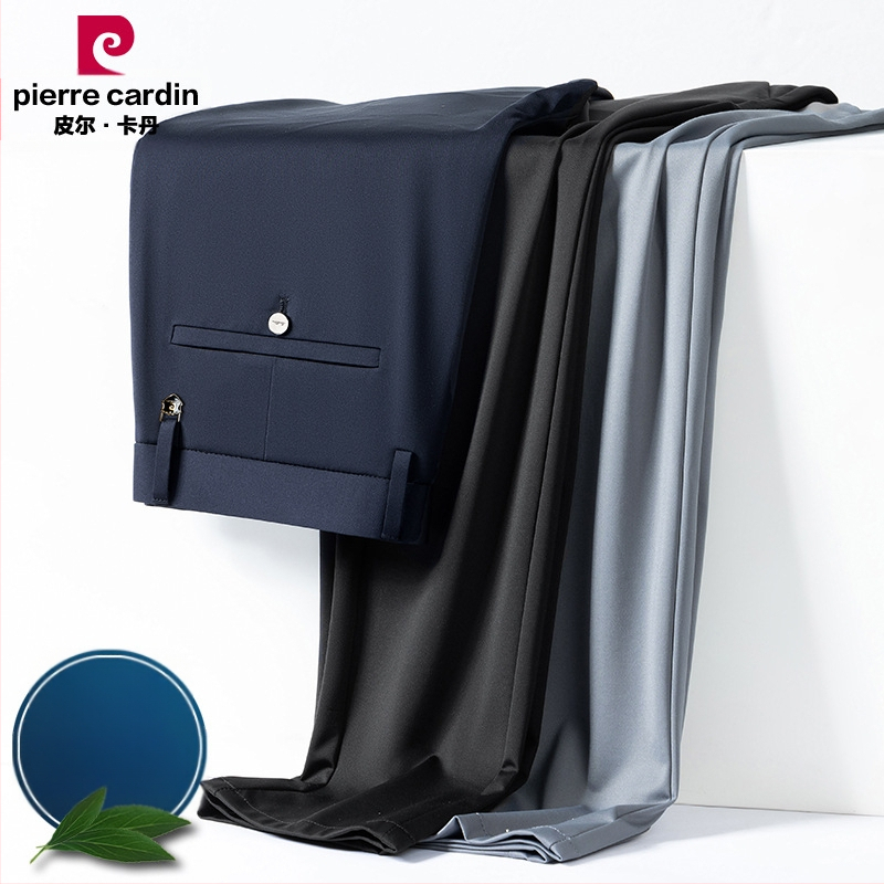 Pierre Cardin luxus eperfa selyemnadrág, nyári jégselyem vékony nadrág, laza, egyenes szabású férfi nadrág, üzleti lezser nadrág