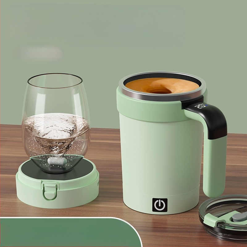 Uus Wenxiani automaatne segamiskruus piimakokteili kohvikruus piimapulbrikruus eemaldatava magnetilise alusega lameda põhjaga kruus