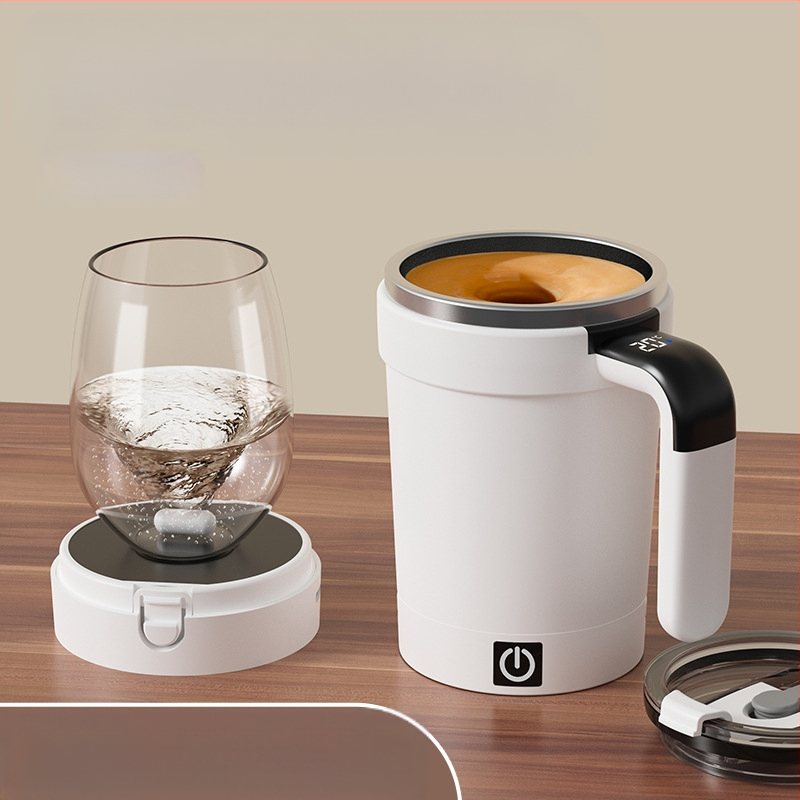 Uus Wenxiani automaatne segamiskruus piimakokteili kohvikruus piimapulbrikruus eemaldatava magnetilise alusega lameda põhjaga kruus