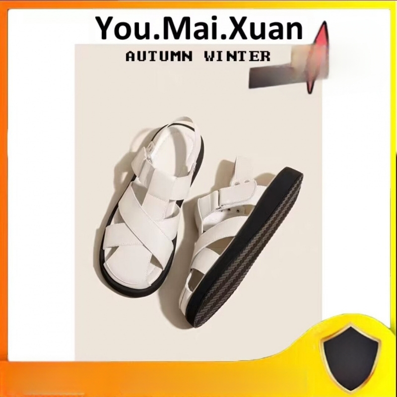 Sandale romane țesute Baotou pentru femei, îmbrăcăminte de vară exterioară 2024, stil nou de zână, cu fund plat, pantofi fierbinți cu colivie de porc, potriviți