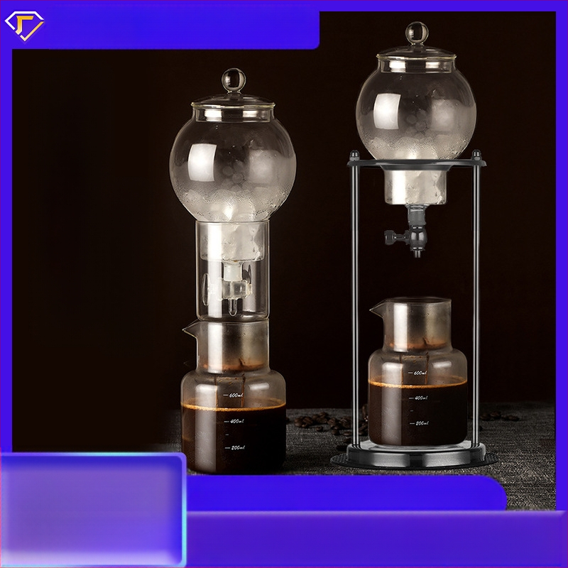 ♔ Ledo lašinimo kavos virimo aparatas su filtru Šaltos kavos virimo aparatų rinkinys Rankomis plikyta ledinė kava, indai, stiklinė ledo lašinimo