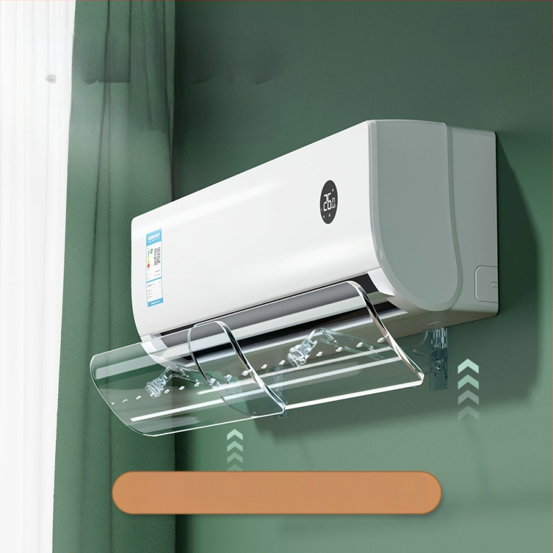 Permatomas oro kondicionieriaus vėjo deflektorius be montavimo, ištraukiamas, prie sienos montuojamas oro kondicionieriaus vėjo skydas nuo tiesioginio oro pūtimo, vėjo deflektorius