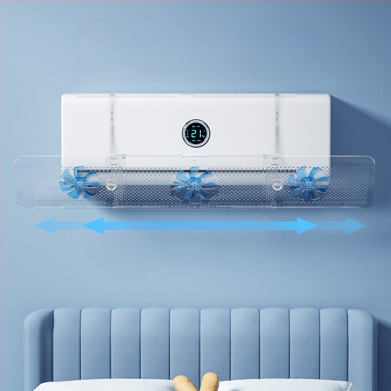 Oro kondicionieriaus priekinis stiklas be perforavimo pakabinamo anti-tiesioginio pūtimo oro deflektoriaus buitinis sieninis oro kondicionieriaus oro išleidimo angos deflektorius didmeninė prekyba