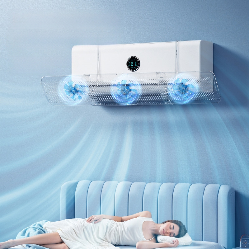 Oro kondicionieriaus priekinis stiklas be perforavimo pakabinamo anti-tiesioginio pūtimo oro deflektoriaus buitinis sieninis oro kondicionieriaus oro išleidimo angos deflektorius didmeninė prekyba