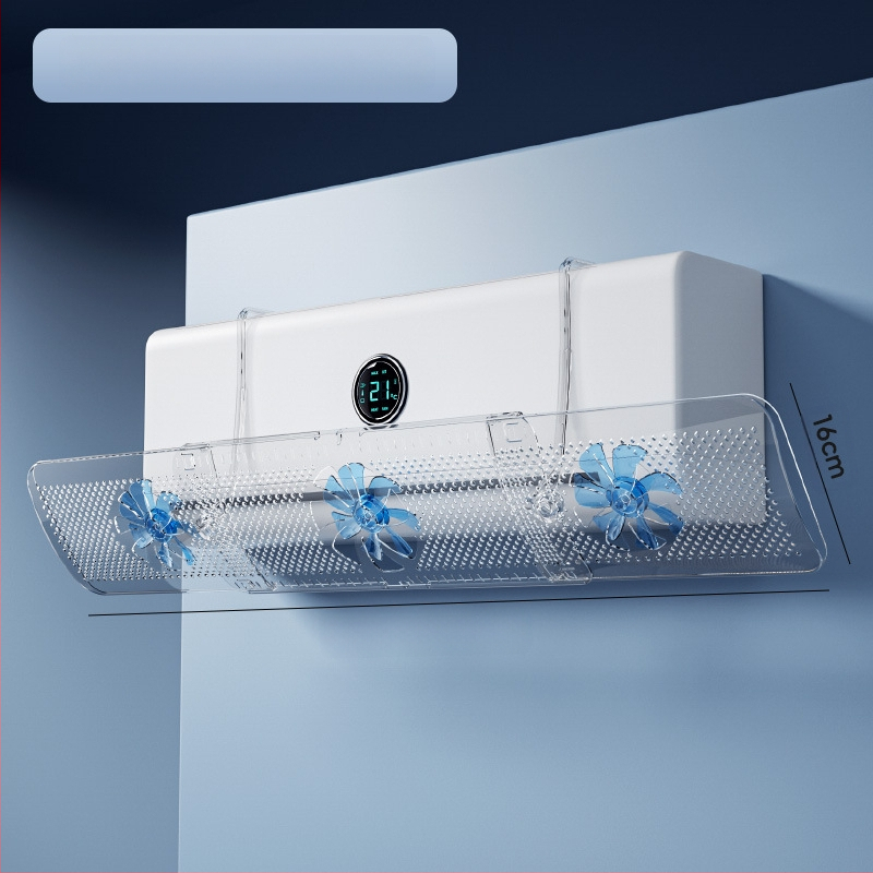 Oro kondicionieriaus priekinis stiklas be perforavimo pakabinamo anti-tiesioginio pūtimo oro deflektoriaus buitinis sieninis oro kondicionieriaus oro išleidimo angos deflektorius didmeninė prekyba