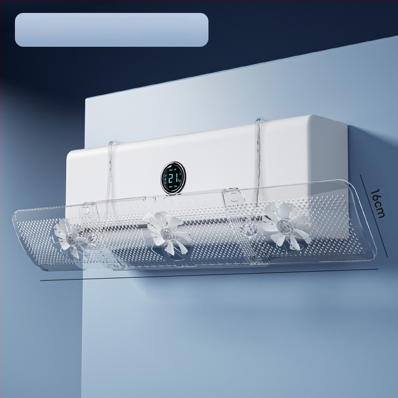 Oro kondicionieriaus priekinis stiklas be perforavimo pakabinamo anti-tiesioginio pūtimo oro deflektoriaus buitinis sieninis oro kondicionieriaus oro išleidimo angos deflektorius didmeninė prekyba