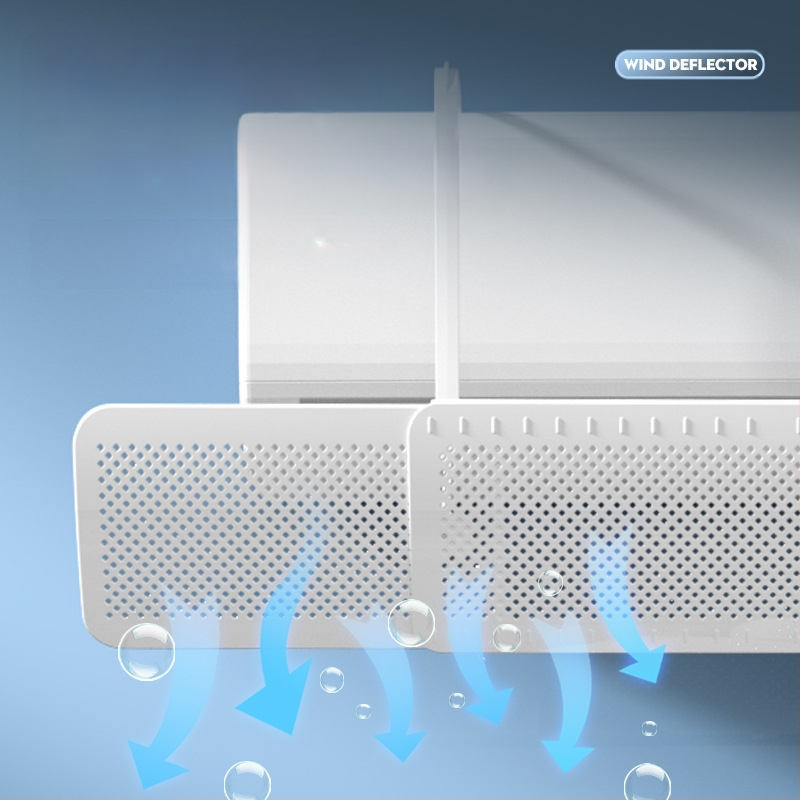 Oro kondicionieriaus priekinis stiklas, apsaugantis nuo tiesioginio oro pūtimo, nemodifikuojamas oro kondicionieriaus oro išleidimo angos deflektorius, vėjo deflektorius, prie sienos tvirtinamas universalus deflektorius, didmeninė prekyba