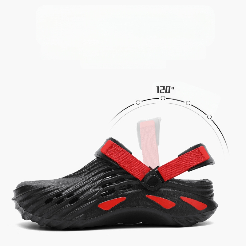 Férfi nyári kültéri, csúszásgátló, kopásálló, vastag talpú klumpa, felhőkre lépő érzettel, 46-47-es méret, zárt orrú szandál