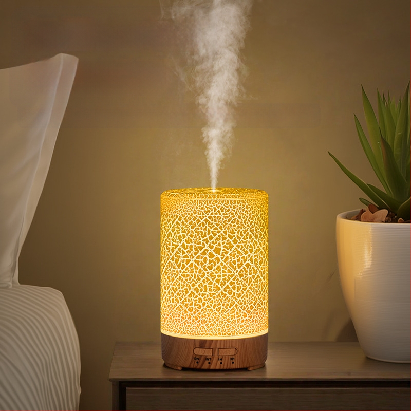 Színes faerezetes repedés ultrahangos párásító asztali usb háztartási nagy kapacitású hálószobai kis asztali lámpa aromaterápiás gép