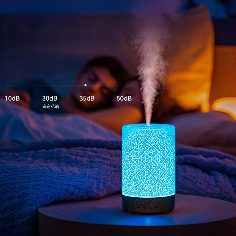 Színes faerezetes repedés ultrahangos párásító asztali usb háztartási nagy kapacitású hálószobai kis asztali lámpa aromaterápiás gép