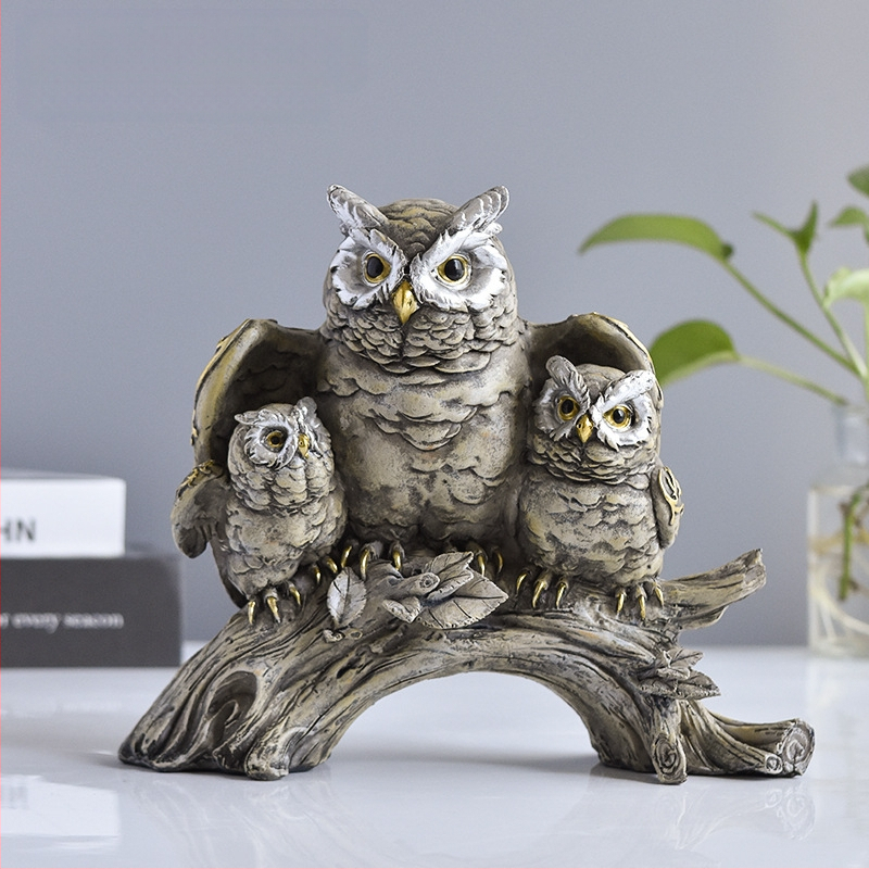 Határokon átnyúló modern egyszerű bagoly gyantaszobor díszek otthoni irodai íróasztal állatszobrászat dekoratív kézművesség