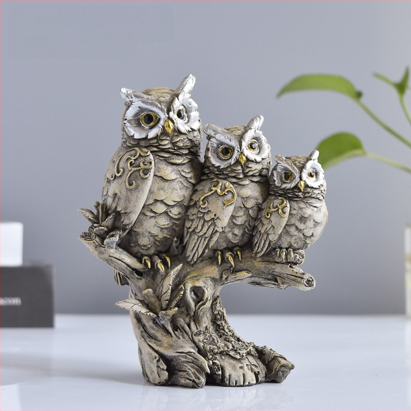Határokon átnyúló modern egyszerű bagoly gyantaszobor díszek otthoni irodai íróasztal állatszobrászat dekoratív kézművesség