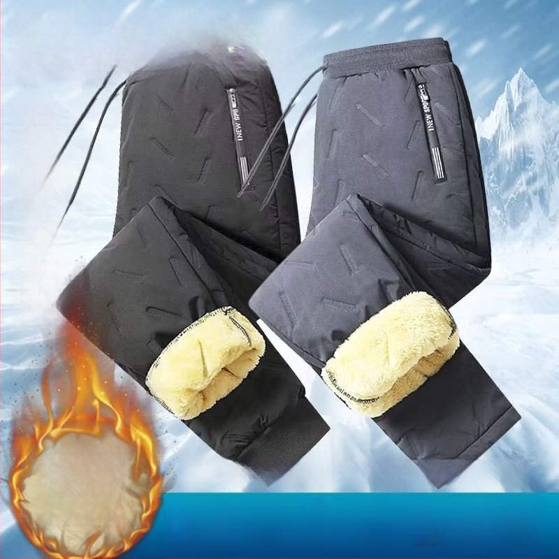 Északkeleti gyapjúbélésű pamut nadrág Férfi plus size laza bárány bársony vastagított nadrág Sport alkalmi láb szélálló nadrág