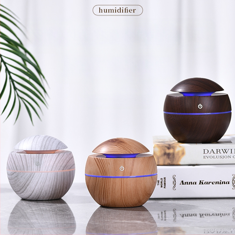 Kreatív golyós usb mini árnyékolók fehér fa gomba párásító színes hangulatfény néma aromaterápia otthon