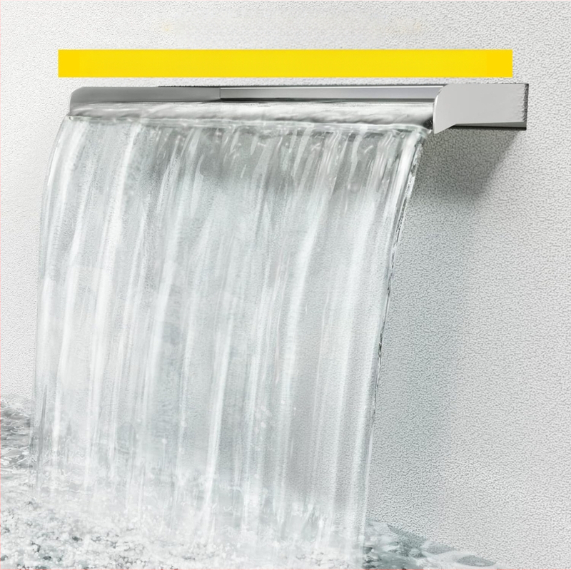 Tiesioginio gamyklinio tiekimo baseino fontanas iš nerūdijančio plieno, baseino krioklio perpildymo sistema su vamzdžių jungtimi, stačiakampis sodo lauko baseinas