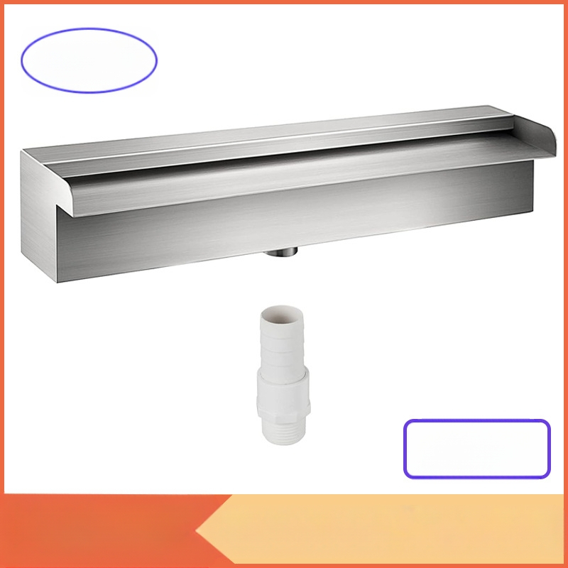 Tiesioginio gamyklinio tiekimo baseino fontanas iš nerūdijančio plieno, baseino krioklio perpildymo sistema su vamzdžių jungtimi, stačiakampis sodo lauko baseinas