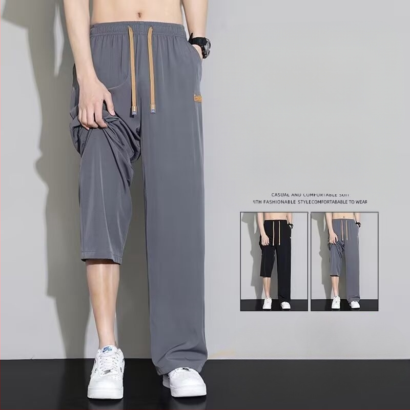 [Nagykereskedelmi ár] plus size férfi nyári bő, egyenes szárú nadrág, széles szárú, japán sport, lezser férfi nadrág