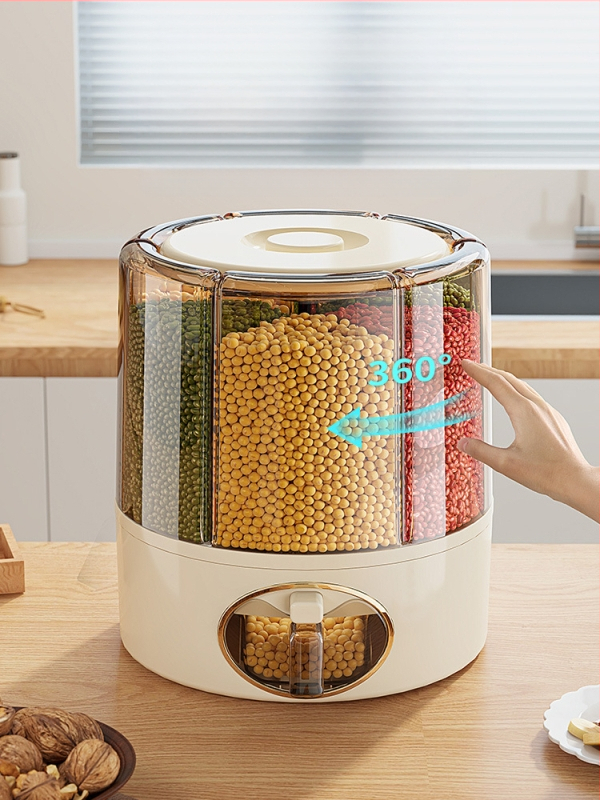 Buitinis grūdų laikymo ryžių kibiras, sandarus buitinis, vabzdžiams atsparus, drėgmei atsparus laikymo dėžės klasifikuotas grotelių besisukantis laikymo kibiras