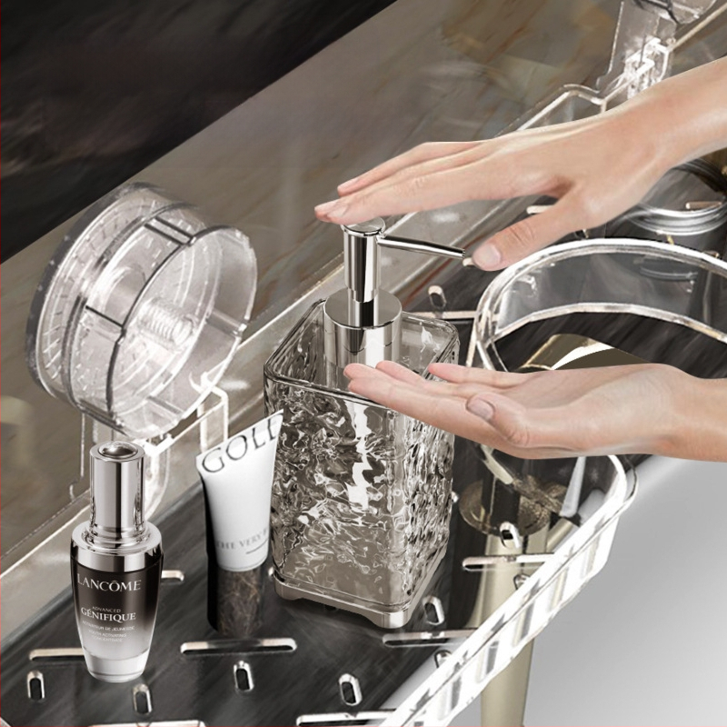 „Groove“ maišytuvo siurbimo puodelio laikymo lentynėlė vonios kambariui, vonios kambario laikymo dėžė be perforatoriaus, siurbimo puodelis vonios kriauklei