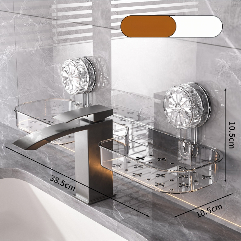 „Groove“ maišytuvo siurbimo puodelio laikymo lentynėlė vonios kambariui, vonios kambario laikymo dėžė be perforatoriaus, siurbimo puodelis vonios kriauklei