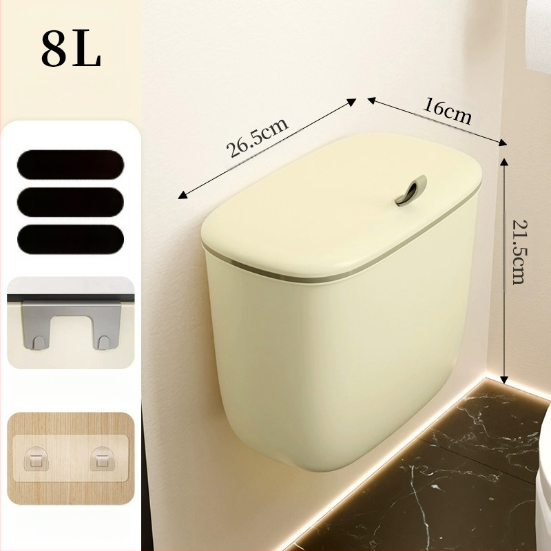 Virtuves atkritumu tvertne, pie sienas stiprināma sadzīves virtuves atkritumu uzglabāšanas spainis ar vāku, skapīša durvis, var pakārt papīra grozu, vannas istabai, tualetei