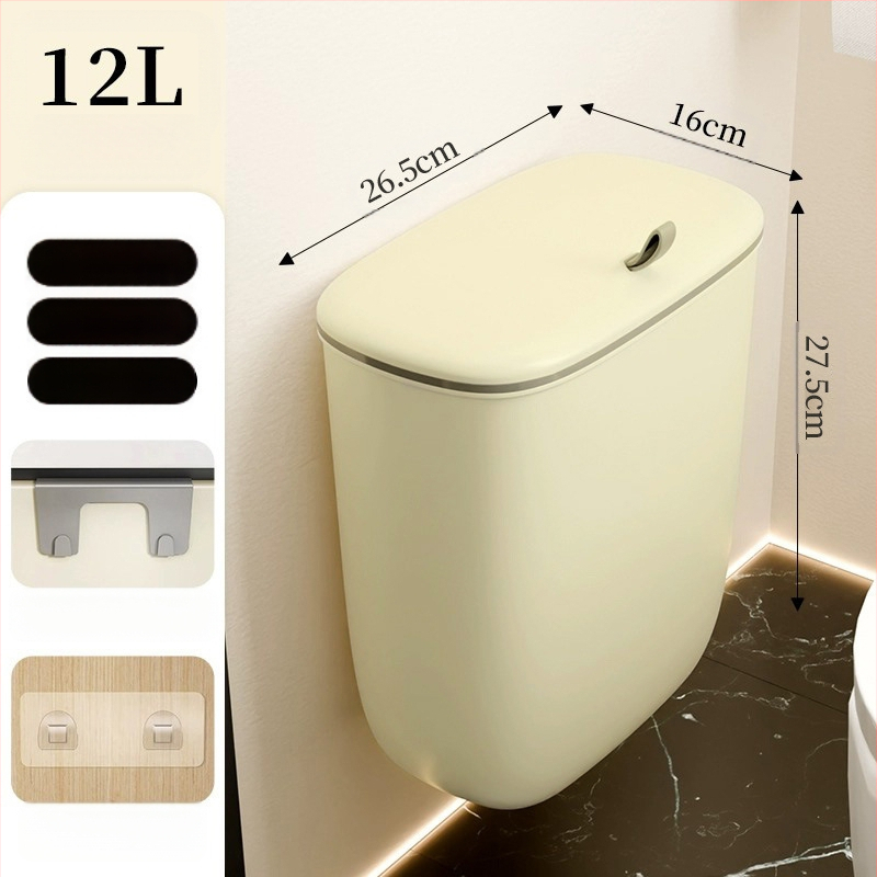 Virtuves atkritumu tvertne, pie sienas stiprināma sadzīves virtuves atkritumu uzglabāšanas spainis ar vāku, skapīša durvis, var pakārt papīra grozu, vannas istabai, tualetei