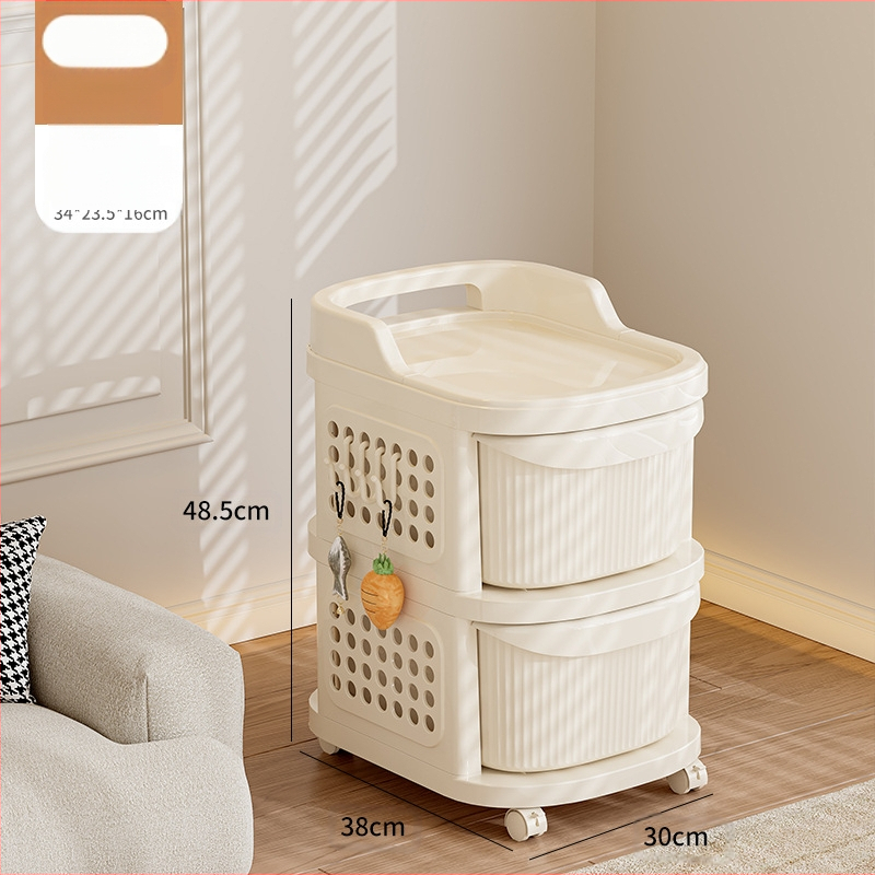 Telepítésmentes kocsi Többrétegű fiókos tárolóállvány Snack tárolóállvány Bébitermékek mozgatható tárolóállvány