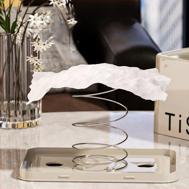 „Ins Style“ spyruoklinė servetėlių dėžutė svetainei, miegamajam, sustiprinta sustorinta, apsauganti nuo kritimo servetėlių dėžutė, lengva, prabangi, paprasto stiliaus, ištraukimo popierinė dėžutė