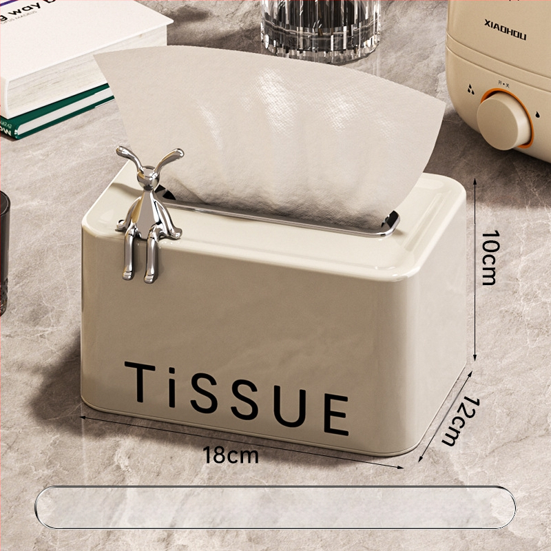 „Ins Style“ spyruoklinė servetėlių dėžutė svetainei, miegamajam, sustiprinta sustorinta, apsauganti nuo kritimo servetėlių dėžutė, lengva, prabangi, paprasto stiliaus, ištraukimo popierinė dėžutė