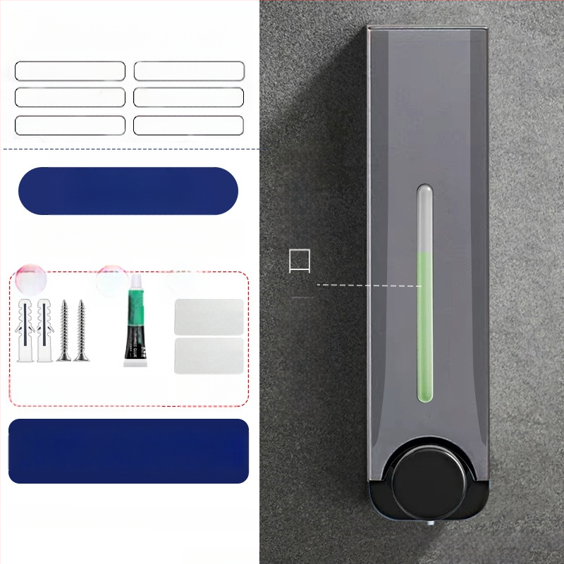 Διανομέας σαπουνιού κουζίνας-μπάνιου χωρίς νύχια, επιτοίχιος διανομέας σαπουνιού χεριών, αφρόλουτρου, σαμπουάν, πρέσας σαπουνιού