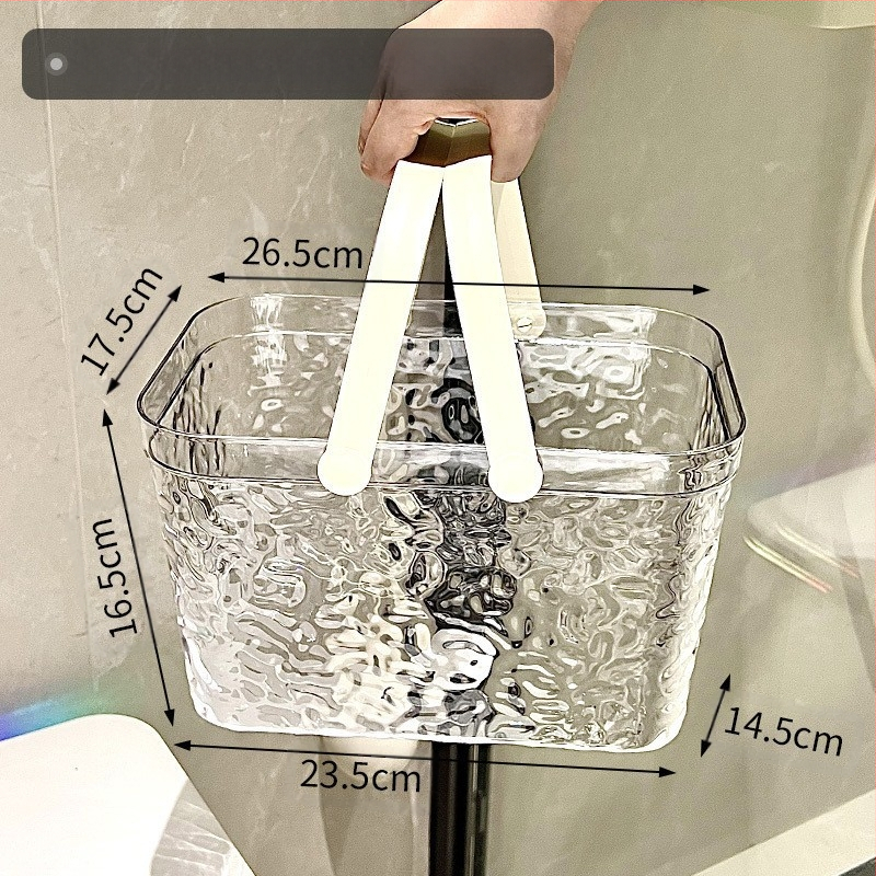 Könnyű, luxus hordozható fürdőkosár WC fürdőszoba átlátszó tárolókosár kollégiumi fürdőház fürdőkellékek tárolókosár fürdő
