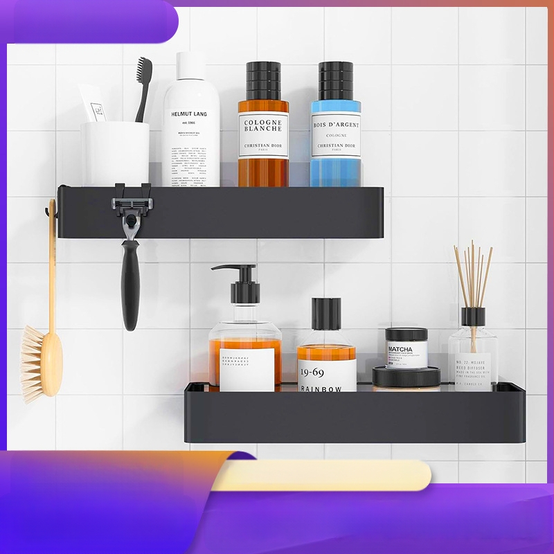 Ράφι Αποθήκευσης Μπάνιου για Διασυνοριακή Χρήση, Μεταλλική Ράφι Αποθήκευσης Είδη Τουαλέτας χωρίς Τρυπήματα Hz003