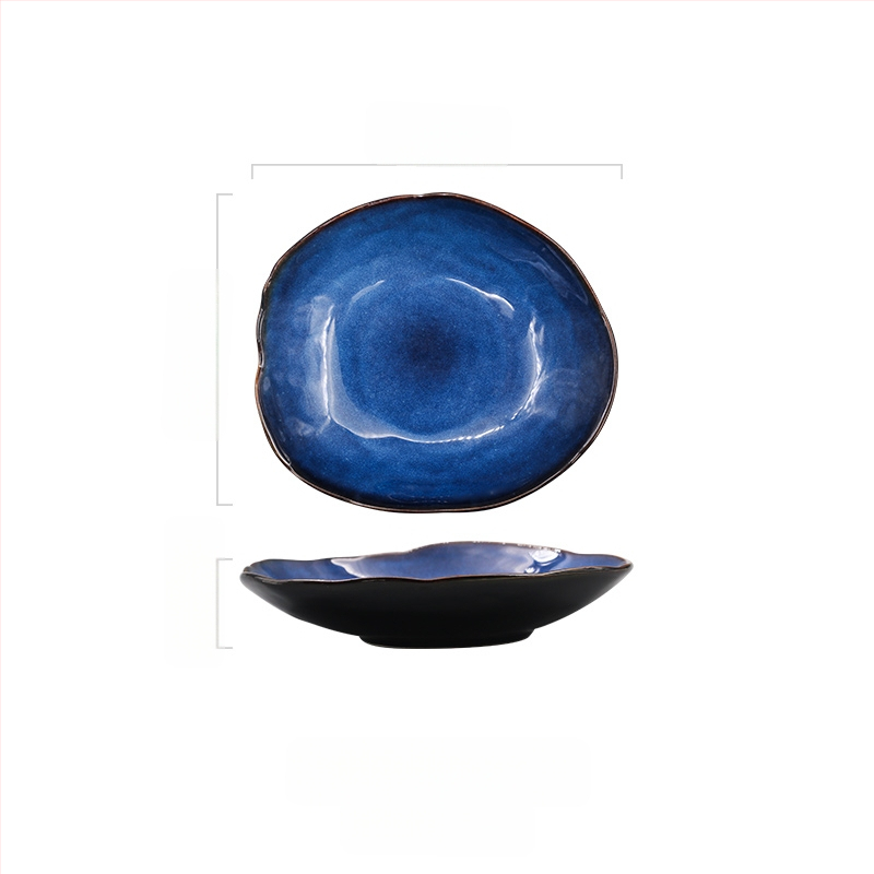 Europietiško stiliaus vakarietiško maisto lėkštė, buitinė keraminė netaisyklingo ryžių dubenėlė, daržovių dubenėlis, salotų dubenėlis, plokščia lėkštė, stalo įrankiai