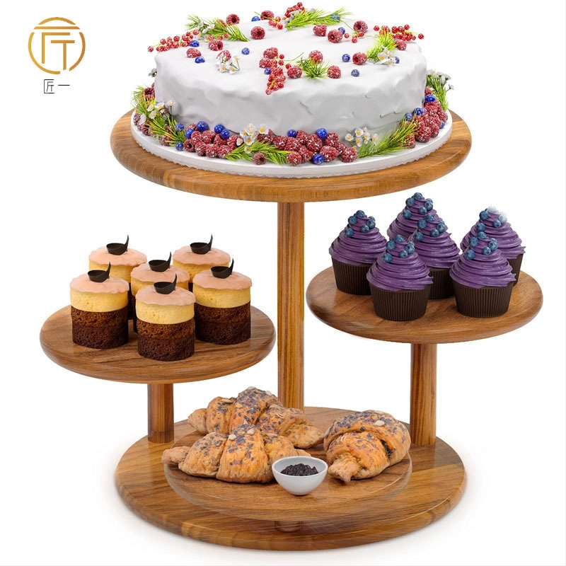 Kūrybingas permatomas, dulkėms atsparus torto užvalkalas, daugiafunkcis torto padėklas, pasukamas, 4 sluoksnių torto bokšto stovas gimtadienio šventei