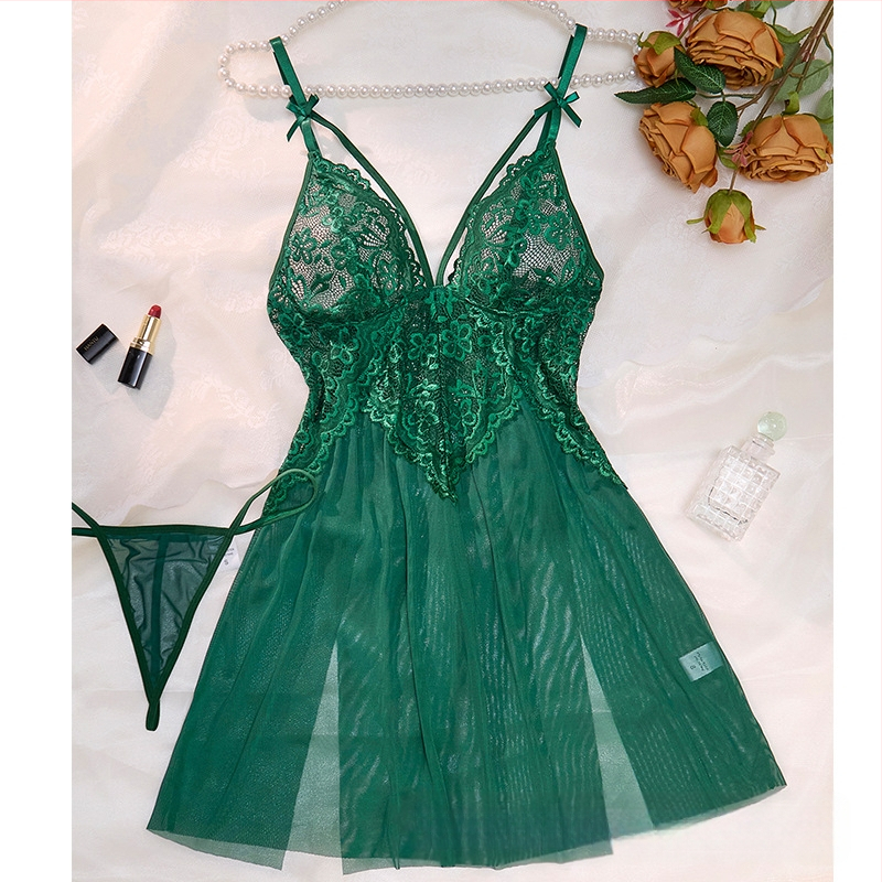 Σέξι γυναικείο νυχτικό με κόκκινη δαντέλα και κεντημένη σέξι πιτζάμα Cross-border Explosions, καλοκαιρινό εσώρουχο, 24015