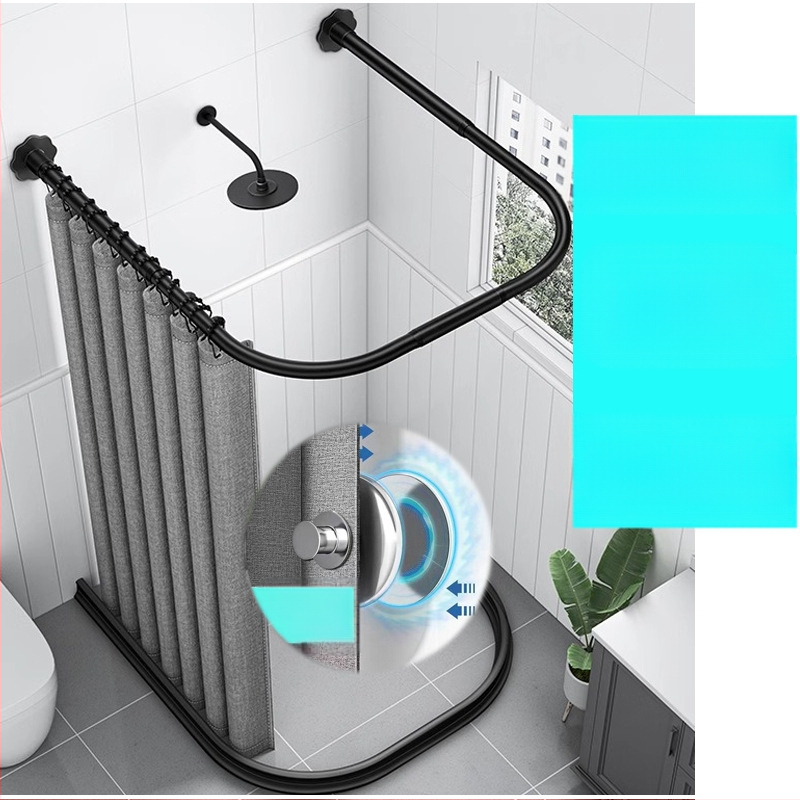 U-kujuline kokkupandav dušikardinaülikond Dušikardin Vannitoa kuiv- ja märgeraldus Vannitoa kattev kardin Paugutamata U-kujuline dušikardina varras