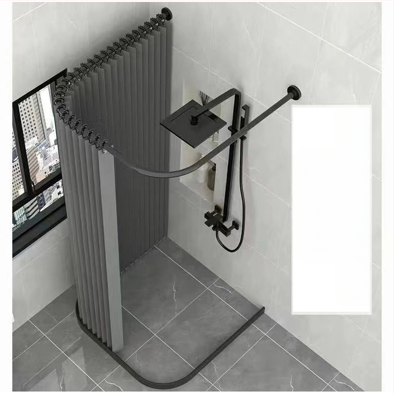 U-kujuline kokkupandav dušikardinaülikond Dušikardin Vannitoa kuiv- ja märgeraldus Vannitoa kattev kardin Paugutamata U-kujuline dušikardina varras