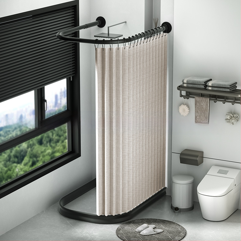 U-kujuline kokkupandav dušikardinaülikond Dušikardin Vannitoa kuiv- ja märgeraldus Vannitoa kattev kardin Paugutamata U-kujuline dušikardina varras