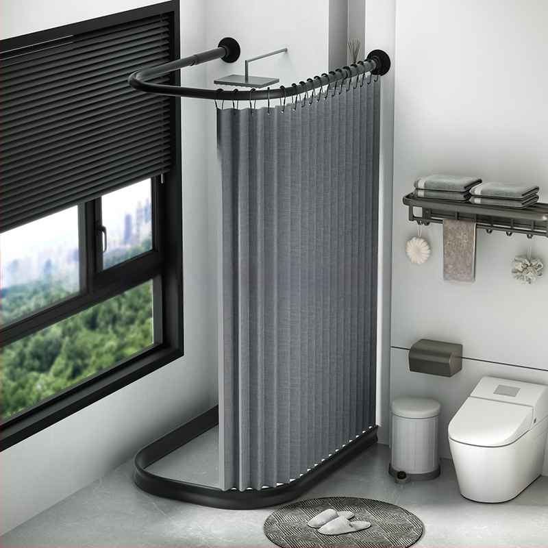 U-kujuline kokkupandav dušikardinaülikond Dušikardin Vannitoa kuiv- ja märgeraldus Vannitoa kattev kardin Paugutamata U-kujuline dušikardina varras