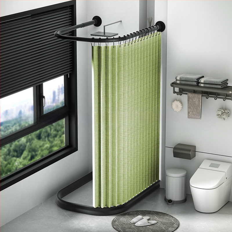 U-kujuline kokkupandav dušikardinaülikond Dušikardin Vannitoa kuiv- ja märgeraldus Vannitoa kattev kardin Paugutamata U-kujuline dušikardina varras