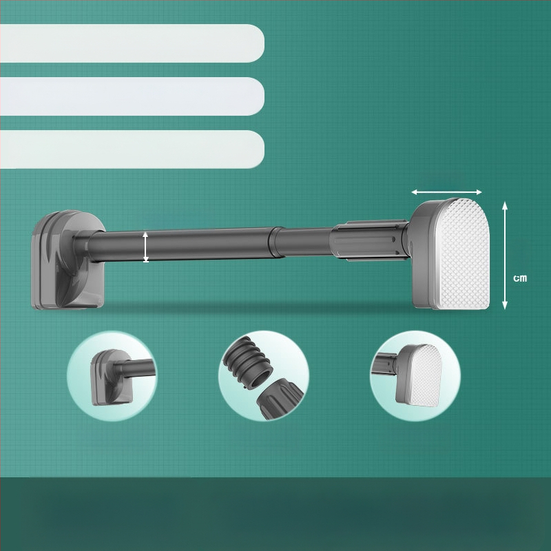 Lyukmentes ruhaszárító rúd Teleszkópos zuhanyfüggöny rúd Rozsdamentes acél Hűvös ruhásszekrény rúd WC zsugorító rúd Függönyrúd szárító állvány