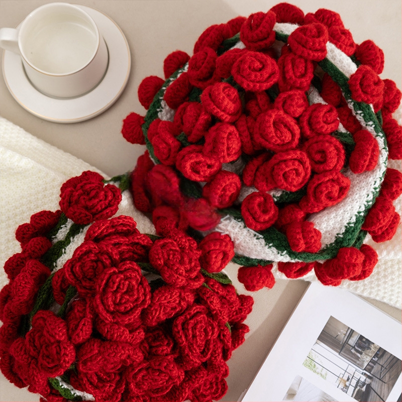 Užbaigta rožių puokštės antklodė, snukučio antklodė, Valentino dienos dovana merginai, 99 gėlių antklodė, rožių antklodė