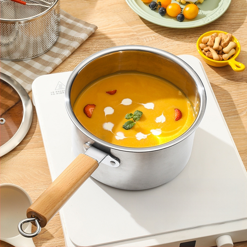 Nerūdijančio plieno keptuvė, buitinė, maža keptuvė su sieteliu, dujinė keptuvė, gilinanti degalus, taupanti 304 nerūdijančio plieno keptuvę