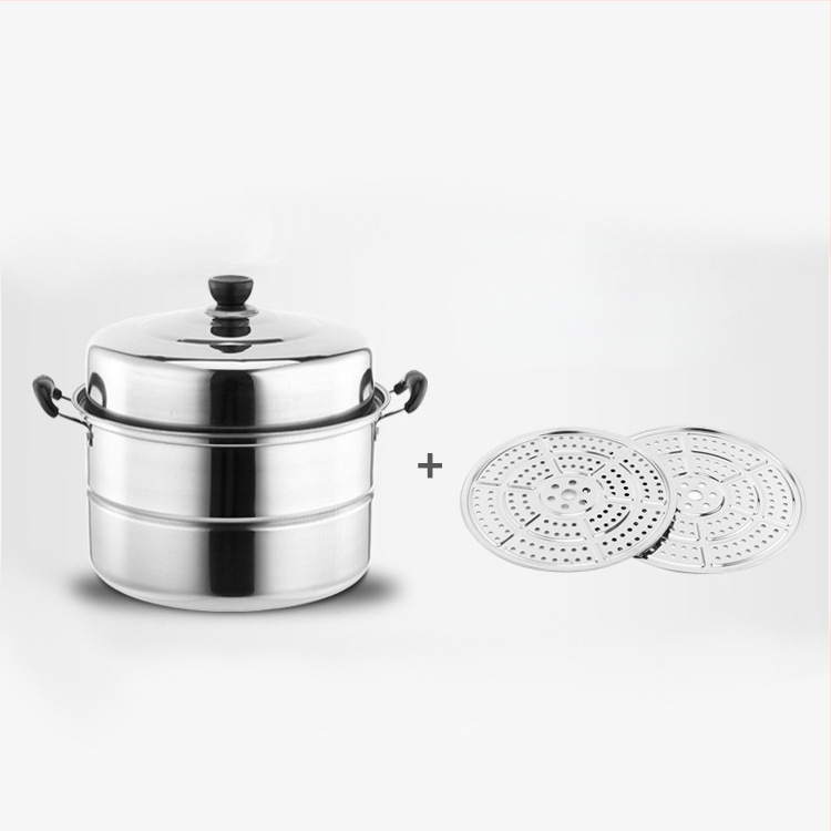 Двуслоен параход от неръждаема стомана, удебелен търговски параход с двойно предназначение, трислоен параход с голям капацитет, домакински многофункционален параход