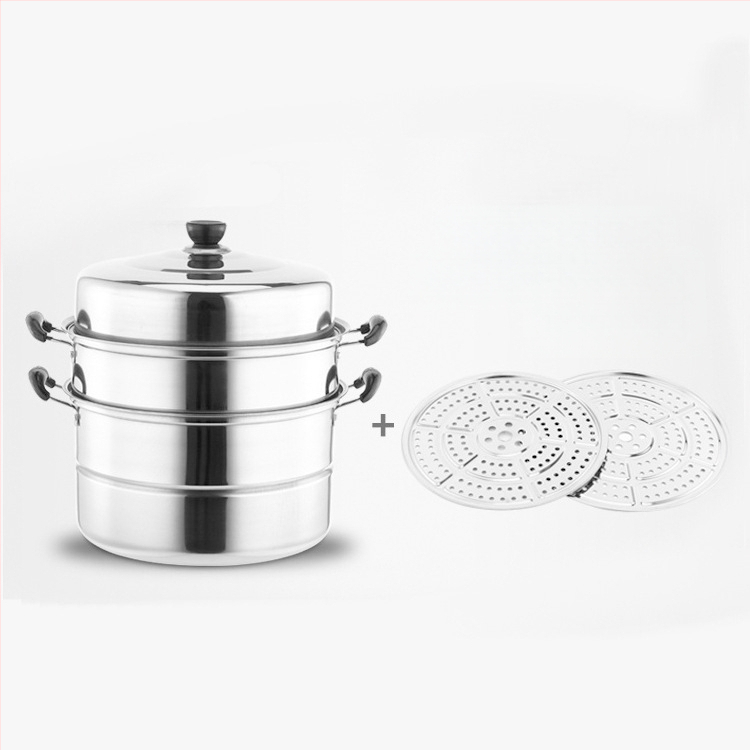 Двуслоен параход от неръждаема стомана, удебелен търговски параход с двойно предназначение, трислоен параход с голям капацитет, домакински многофункционален параход