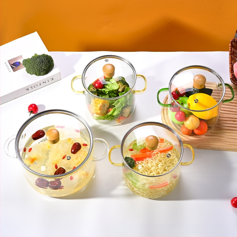 Didelio borosilikatinio stiklo puodas su atvira liepsna, atsparus aukštai temperatūrai, mažas pieno puodas, skaidrus garintuvas, elektrinė keraminė viryklė, specialus raudonojo vyno puodas, ypač didelis