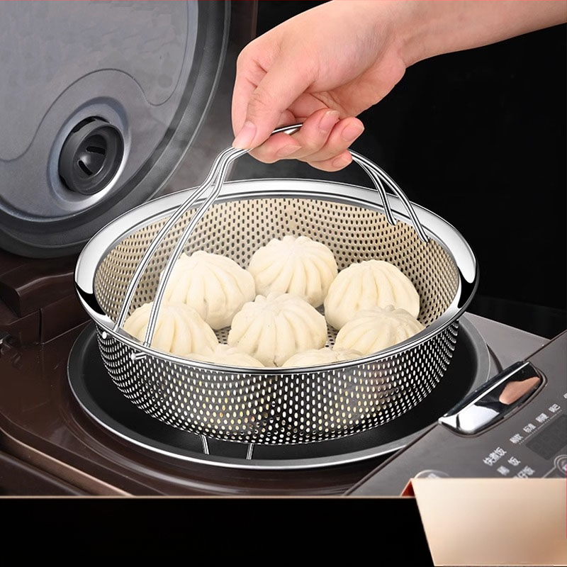 304 nerūsējošā tērauda tvaicētājs rīsu vārītājs ūdensnecaurlaidīgs sabiezināts tvaicētājs tvaicēti dārzeņi tvaicētas maizītes ar rokturi tvaicēšanas režģis tvaicēšanas režģis tvaicēšanas režģi